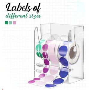 Qilery Adjustable Label Dispenser Acrylic Roll Sticker Dispenser Sticker Holder